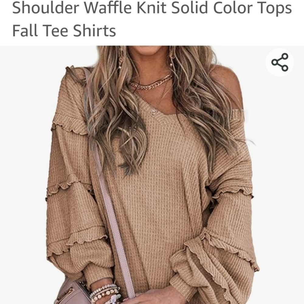 Women's Waffle Knit Fall Top